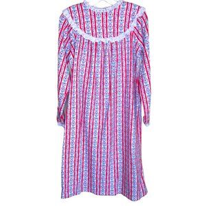 Lanz of Salzburg Girl's Flannel Classic Granny Gown Red XL (14/16)